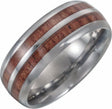 Tungsten 8 mm Rose Wood Inlay Comfort-Fit Band
 Size 8
