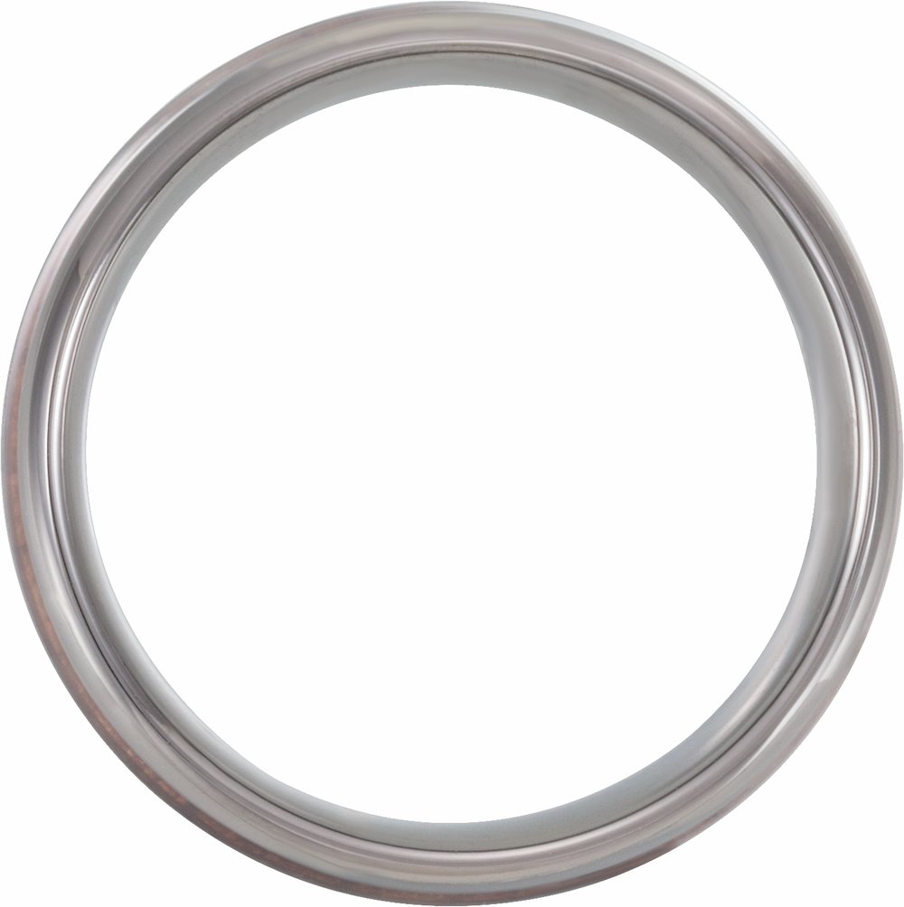 Tungsten 8 mm Rose Wood Inlay Comfort-Fit Band
 Size 8