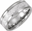 Tungsten 8 mm Beveled-Edge Imitation Meteorite Inlay Comfort-Fit Band Size 7