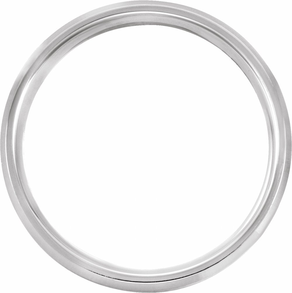 14K White 6 mm Beveled-Edge Band with Satin Finish