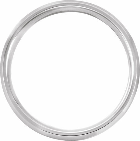 14K White Gold 5 mm Beveled-Edge Band with Satin Finish Size 10