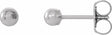14K White Gold 3 mm Ball Earrings