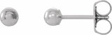 14K White Gold 3 mm Ball Earrings