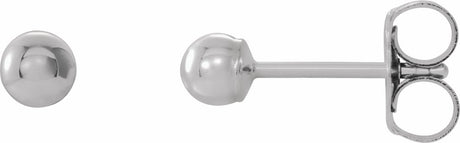 14K White Gold 3 mm Ball Earrings