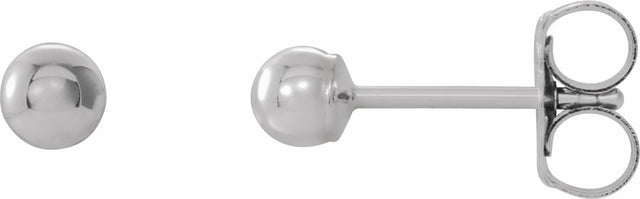 14K White Gold 3 mm Ball Earrings