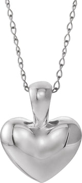 Sterling Silver Youth Heart 15" Necklace