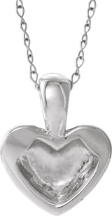 Sterling Silver Youth Heart 15" Necklace