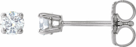 Sterling Silver 3 mm Imitation White Cubic Zirconia Earrings