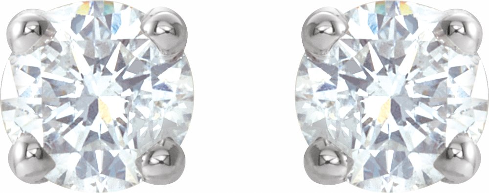 14K White 1/6 CTW Natural Diamond Stud Earrings