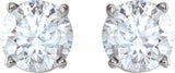 Sterling Silver 7 mm Imitation White Cubic Zirconia Stud Earrings