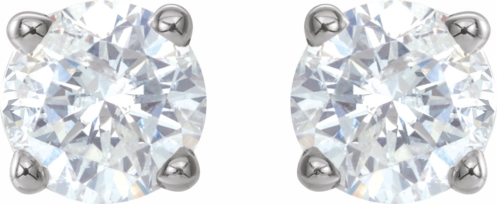 14K White 3/4 CTW Natural Diamond Stud Earrings