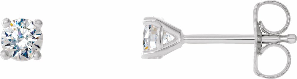 14K White Gold 1/5 CTW Lab-Grown Diamond 4-Prong Stud Earrings