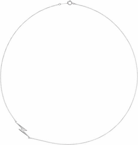 Sterling Silver Lightning Bolt 18" Necklace