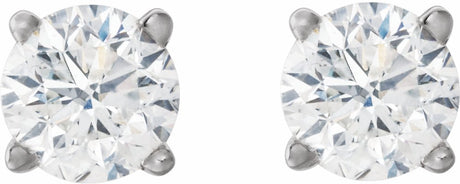 Sterling Silver 3/4 CTW Lab-Grown White Diamond Earrings