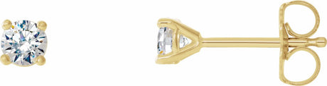 14K Yellow Gold 1/5 CTW Lab-Grown Diamond 4-Prong Stud Earrings
