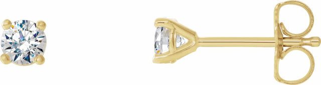 14K Yellow 1/6 CTW Lab-Grown Diamond Stud Earrings