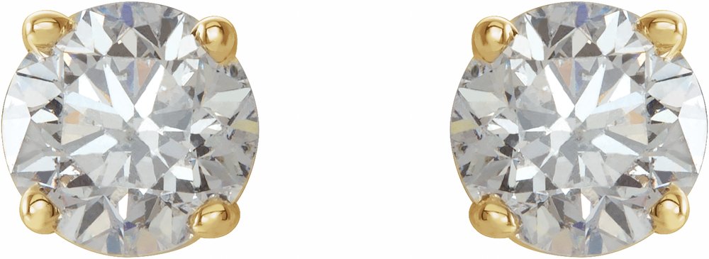 14K Yellow 3/8 CTW Natural Diamond Lightweight Basket Earring Mounting