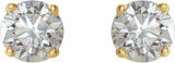 14K Yellow 3/8 CTW Natural Diamond Lightweight Basket Earring Mounting