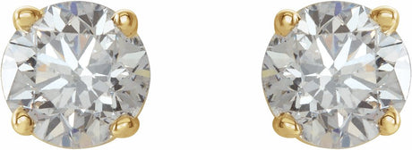 14K Yellow 3/8 CTW Natural Diamond Lightweight Basket Earring Mounting