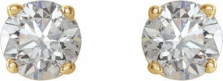 14K Yellow Gold 3/4 CTW Natural White Diamond Earrings