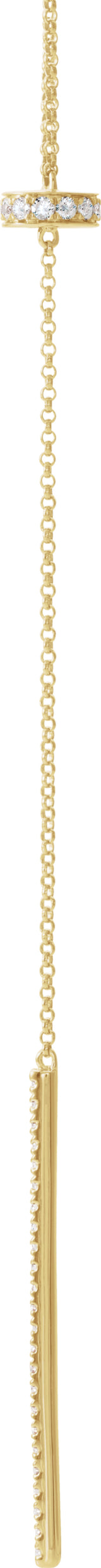 14K Yellow 1/4 CTW Natural Diamond Bar 15-17" Y Necklace