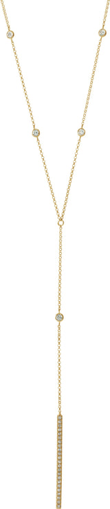 14K Yellow Gold 1/3 CTW Natural Diamond Bar 15-17" Y Necklace