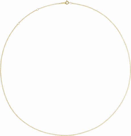 14K Yellow Gold 1 mm Adjustable Cable 16-18"  Chain 
