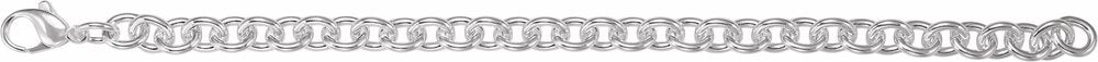 Sterling Silver 7.75 mm Cable 8 1/2" Chain