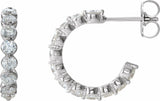 14K White 1 3/8 CTW Lab-Grown Diamond 16.5 mm Hoop Earrings