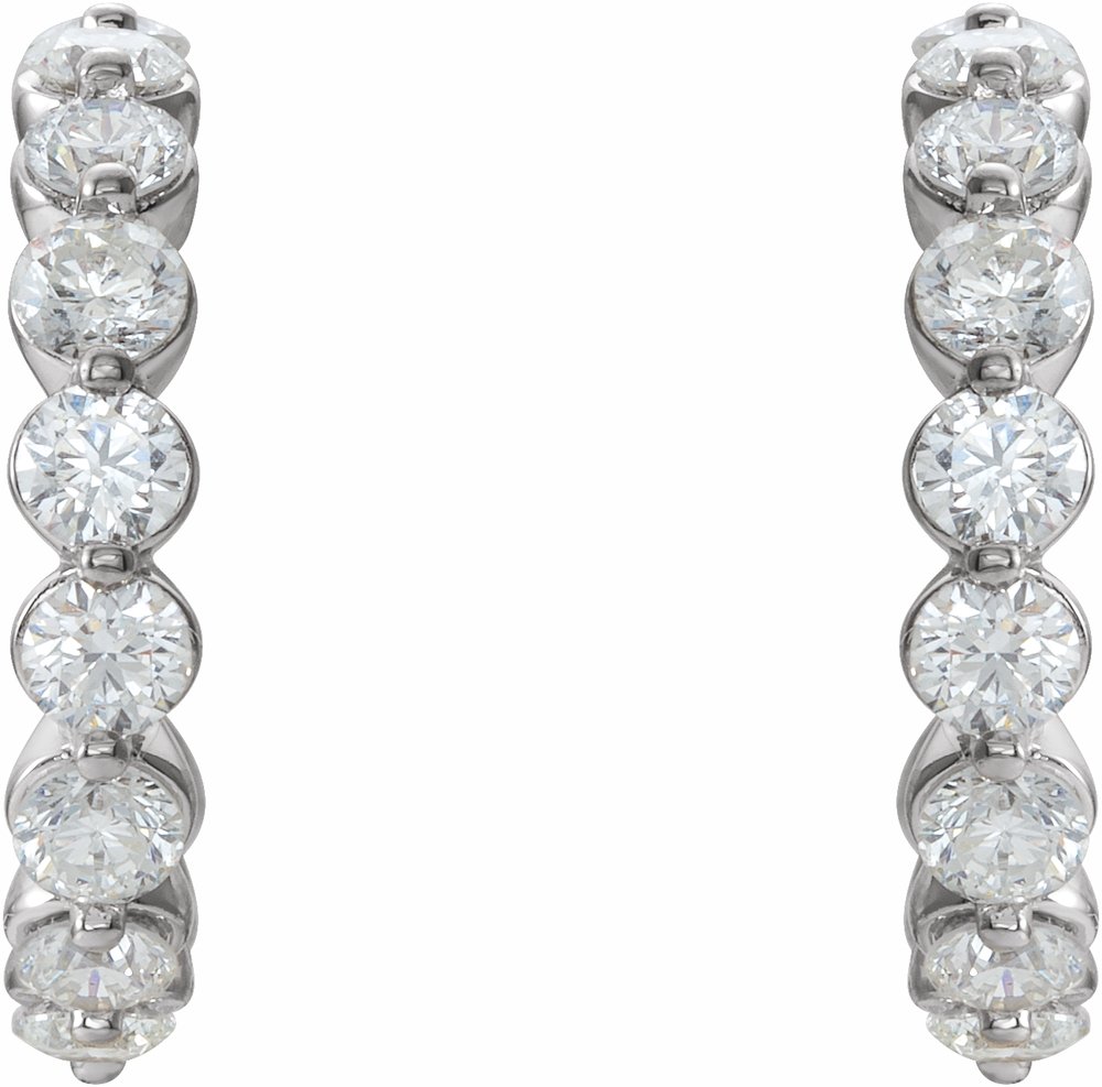 14K White Lab-Grown Moissanite 16.5 mm Hoop Earrings