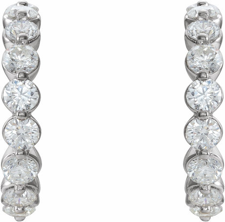 14K White Lab-Grown Moissanite 16.5 mm Hoop Earrings