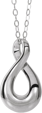 Sterling Silver Infinity-Inspired Ash Holder 18" Necklace