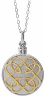 14K Yellow Gold-Plated Sterling Silver Celtic-Inspired Ash Holder 18" Necklace