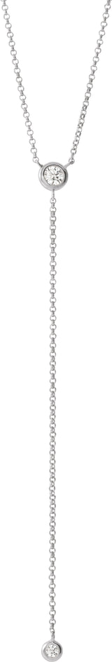 14K White Gold 1/5 CTW Natural Diamond Bar 15-17" Y Necklace