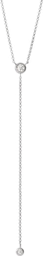 14K White Gold 1/5 CTW Natural Diamond Bar 15-17" Y Necklace