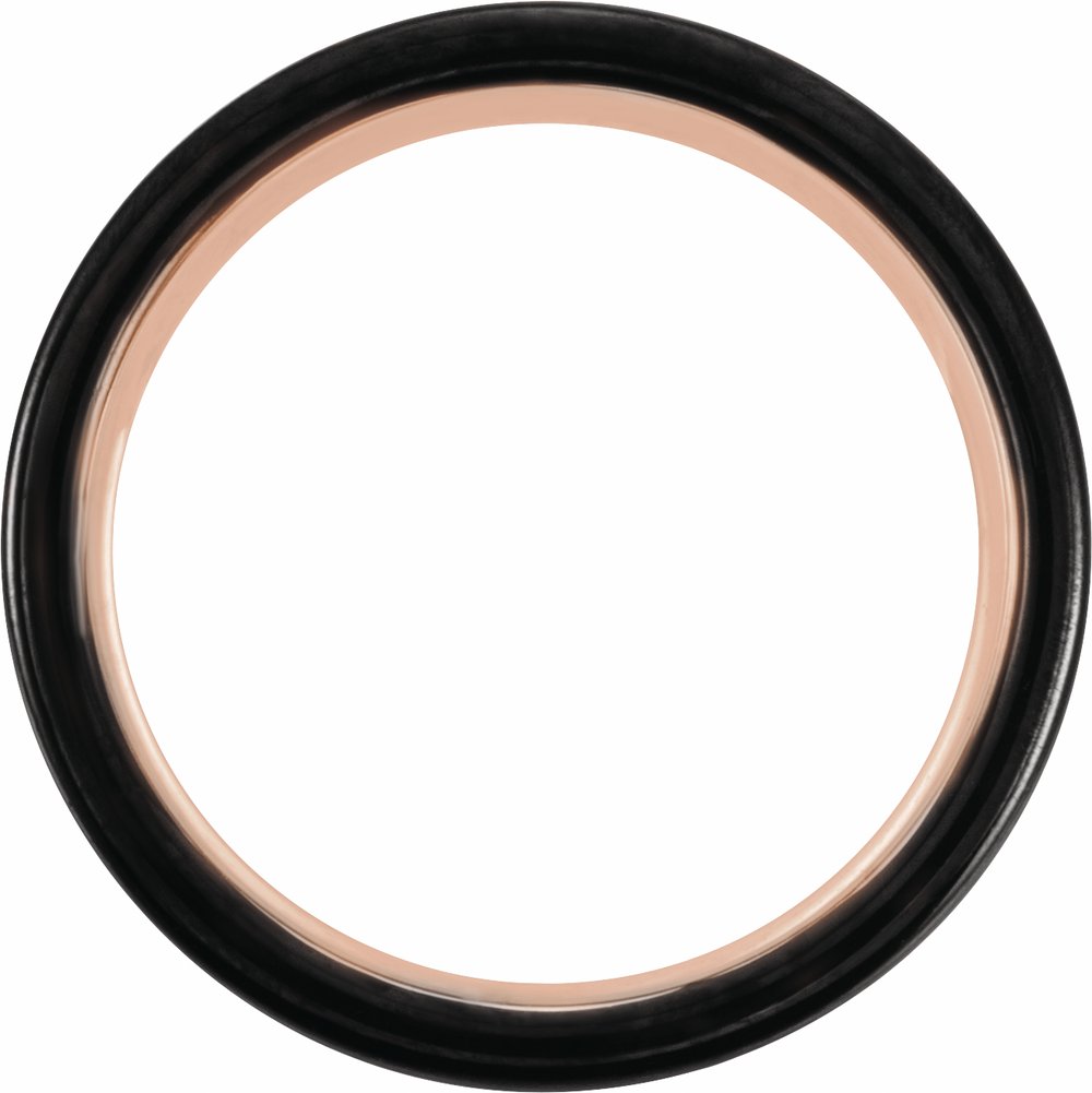 Black & 18K Rose Gold PVD Tungsten 8 mm Band