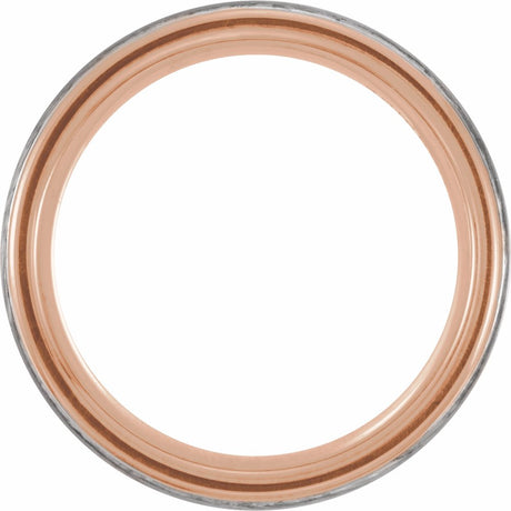 18K Rose Gold PVD Tungsten 8 mm Grooved Band