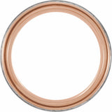 18K Rose Gold PVD Tungsten 8 mm Grooved Comfort-Fit Band Size 7.5