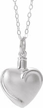 Sterling Silver Heart Ash Holder 18" Necklace