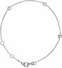 14K White Gold 1/6 CTW Natural Diamond Bezel-Set 3-Station 5 1/2-7" Bracelet