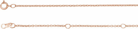 10K Rose Gold 1 mm Adjustable Cable 16-18"  Chain 