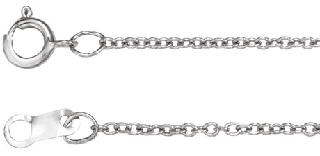 14K White Gold 1 mm Adjustable Cable 6 1/2-7 1/2" Chain