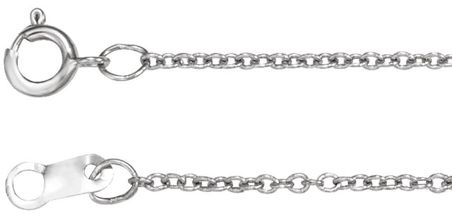 14K White Gold 1 mm Adjustable Cable 6 1/2-7 1/2" Chain
