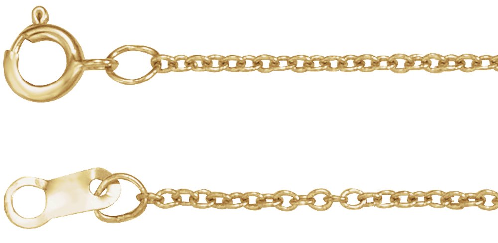 14K Yellow 1 mm Adjustable Cable 16-18"  Chain 