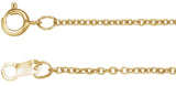 14K Yellow 1 mm Adjustable Cable 16-18"  Chain 