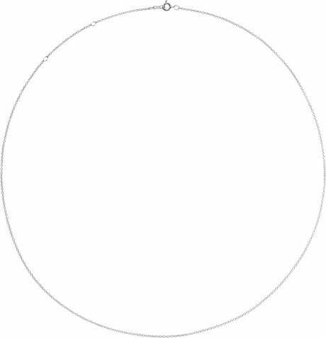 10K White Gold 1 mm Adjustable Cable 16-18"  Chain 