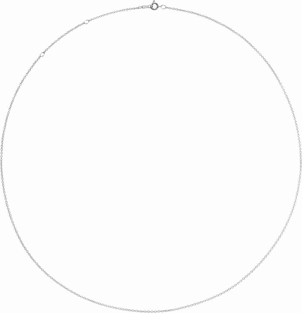 10K White Gold 1 mm Adjustable Cable 16-18"  Chain 