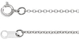 10K White Gold 1 mm Cable 20" Chain