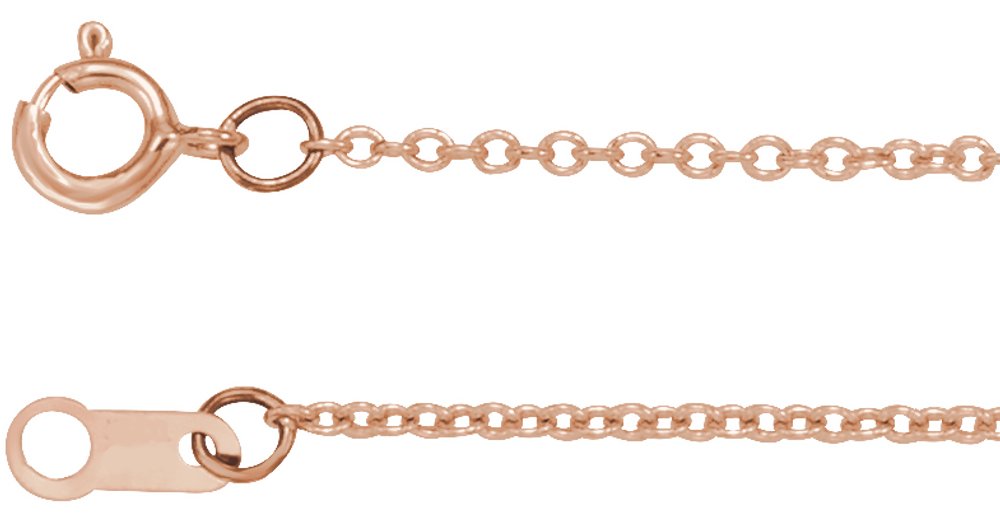 14K Rose Gold 1 mm Adjustable Cable 16-18"  Chain 