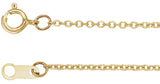 14K Yellow 1 mm Cable 18" Chain